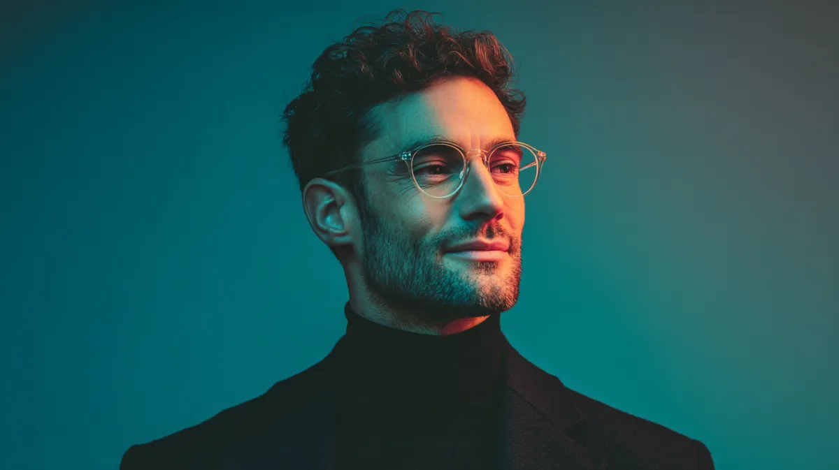 Rui Martins lendo manuscritos