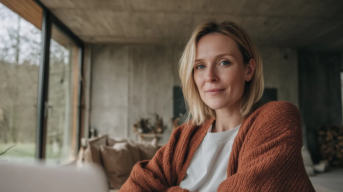 Teresa Lopes sorrindo durante sessão